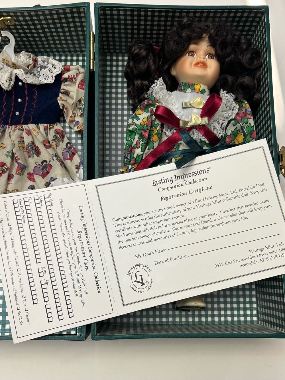 Vintage Lasting Impressions Companion Collection Porcelain Doll NWT COA